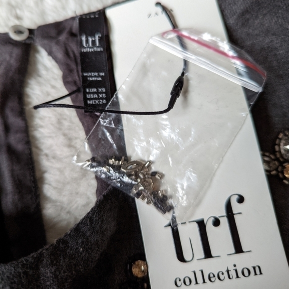 Zara bejeweled beaded tunic dress with pockets grey xs - Picture 13 of 16